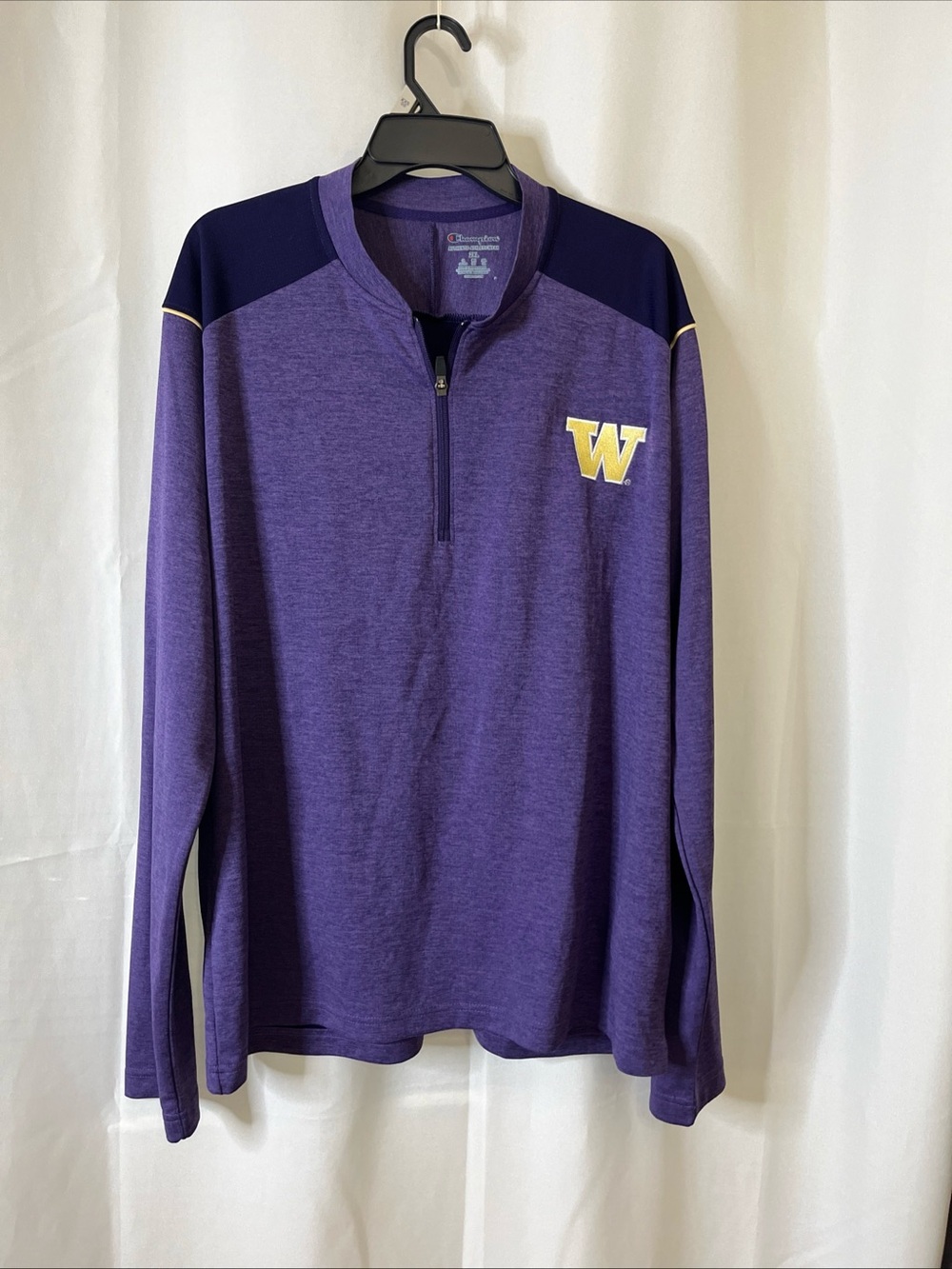 Huskies University of Washington Champion Mens 2XL 1/4 Zip Pullover Purple